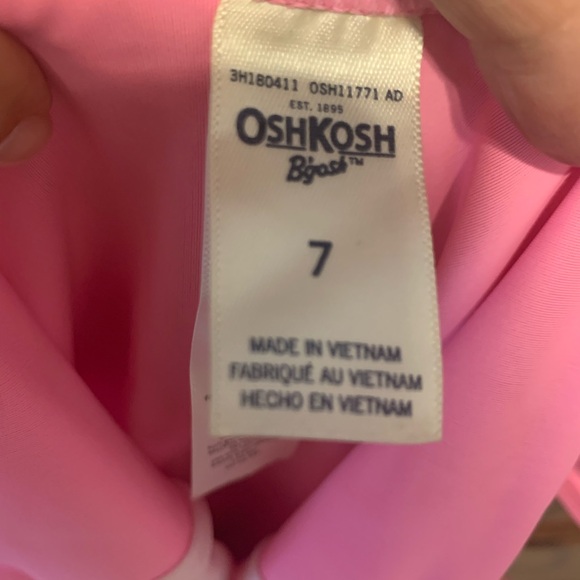 OSH KOSH Girls Size 7 Pink Flip Sequin Palm Tree One Piece swimsuit - Picture 4 of 6
